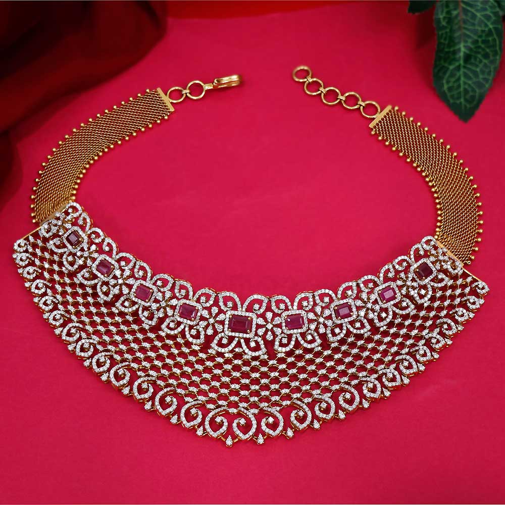 Buy 18K Diamond Fancy Choker Necklace 159VG1654 Online from ...