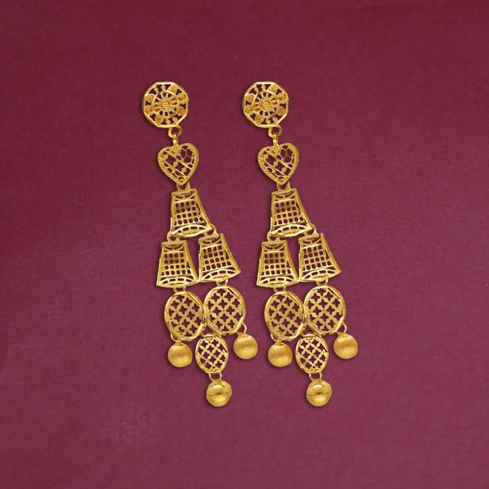 Dubai Gold Plated Big Stud Earrings in Exclusive Design