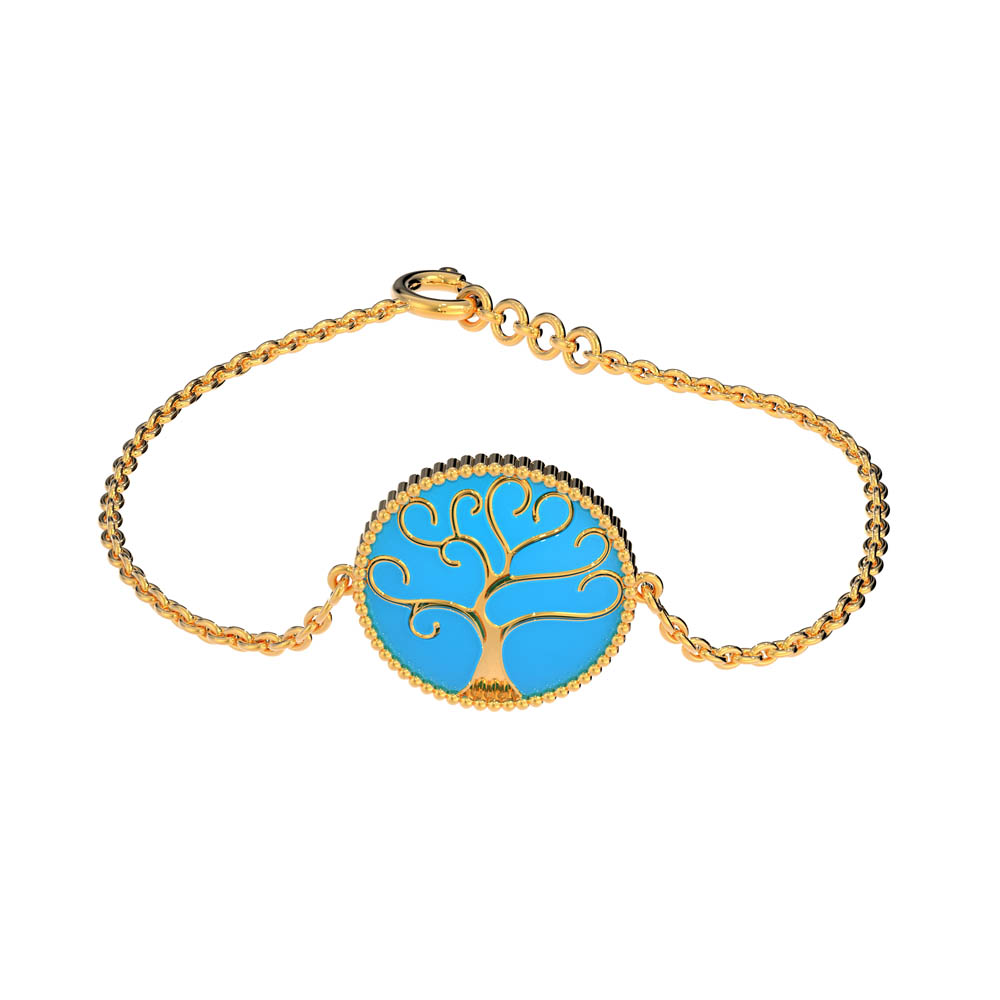 22Kt Gold Casting Tree Design Baby Bracelet 195G886_2