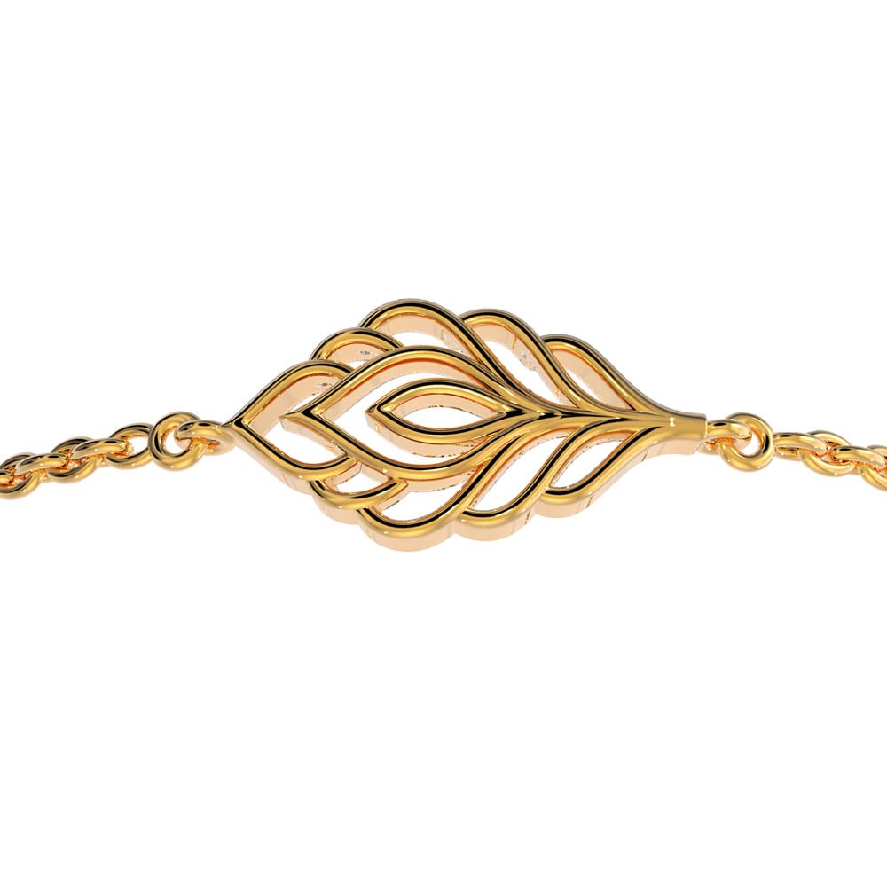 Long Bar Chain Bracelet - Buy Certified Gold & Diamond Bracelets Online |  KuberBox.com - KuberBox.com