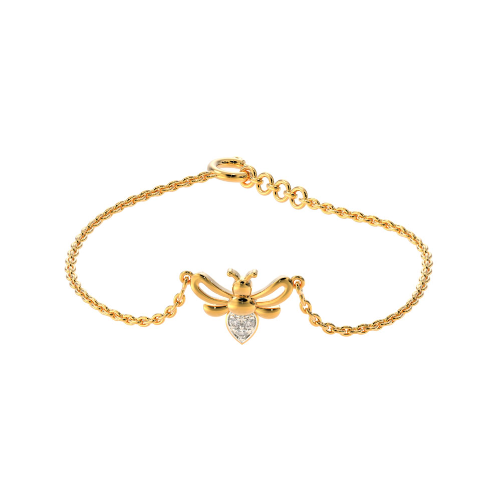 22Kt Gold Casting Honey Bee Design Kids Bracelet 195G902_3