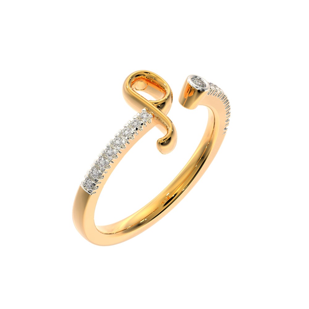 fcity.in - P Letter Rings Gold Adjustable Valentine Latest American Diamond