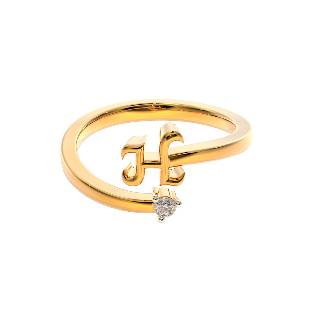 10k Solid Gold Diamond Cut Initial Letter Alphabet Monogram Ring for Boy  small 6.7mm - Etsy