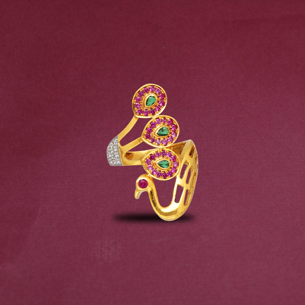 Peacock design ring in Gold is Becoming Very Common Today.