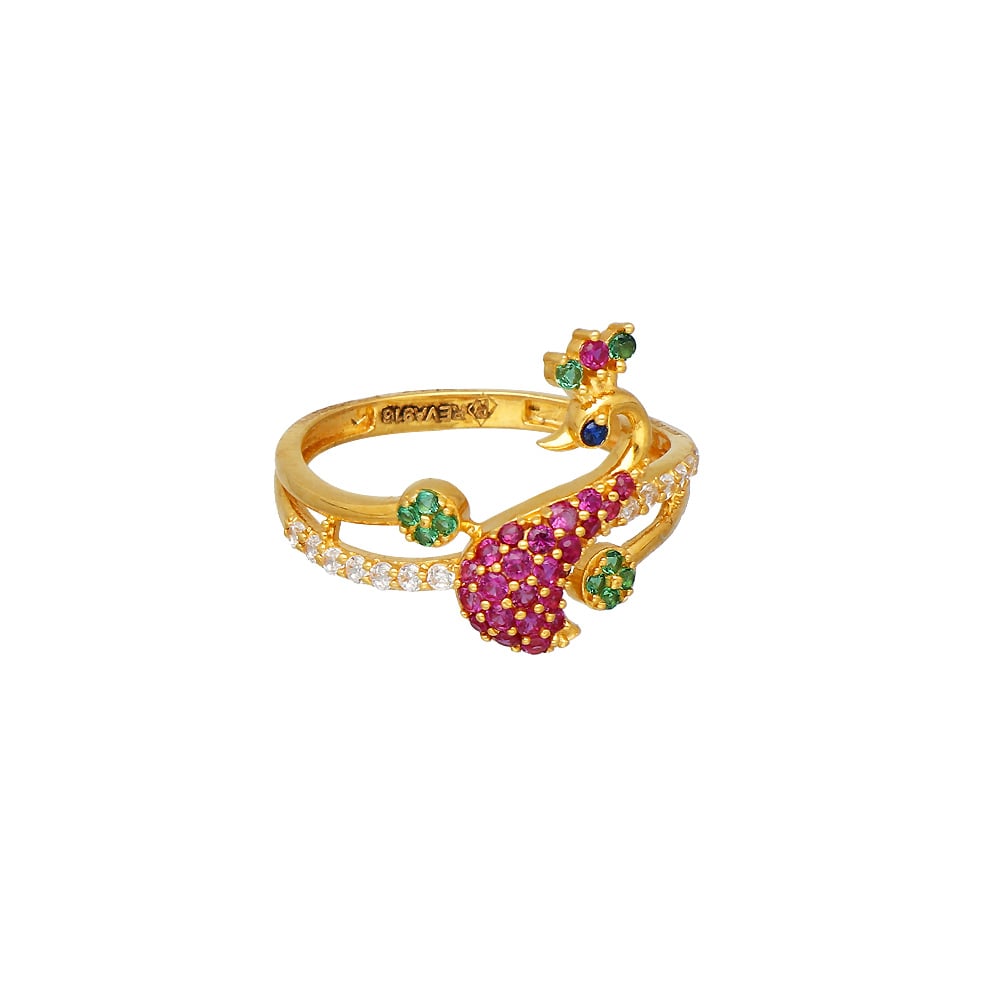 Peacock Design Silver Female Ring – Chaitanya Jewels - Shine with Elegance