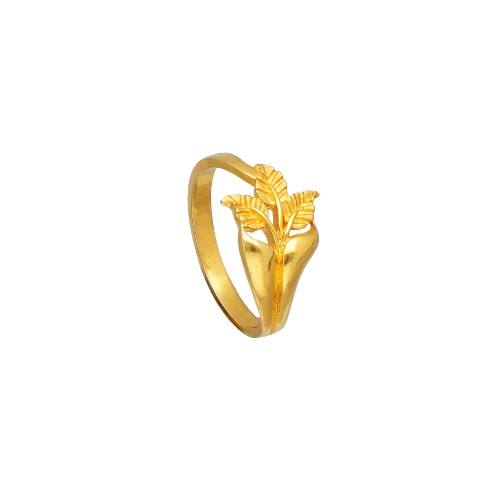 22kt gold casting leaf design ladies ring 97vl8442 97vl8442