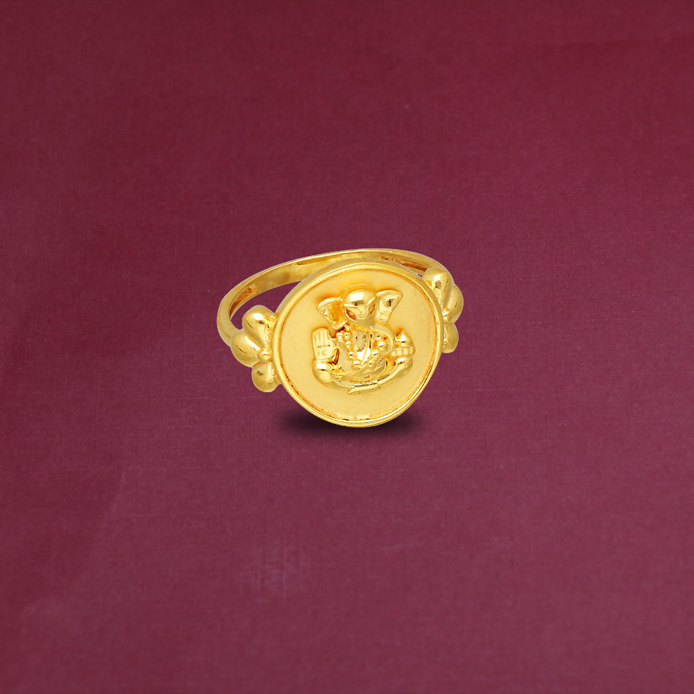 22k Ganesh Ji Yellow Gold Ring