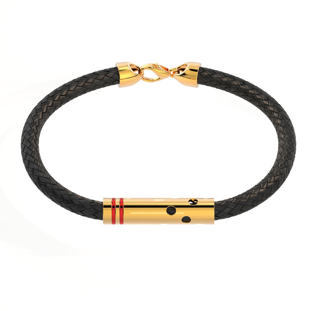 Personalized Black Leather Bracelet - Mens Bracelet. Washer cuff. - Nadin  Art Design - Personalized Jewelry