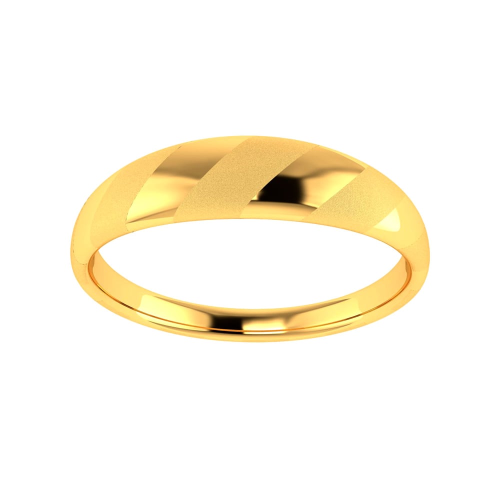 Modern Diamond 3.8 mm Wedding Band Ring in Solid Gold | Takar Jewelry