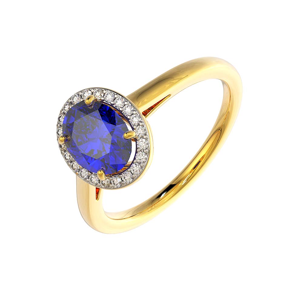 18Kt Diamond Sapphire Blue Ring 148DG9460_3