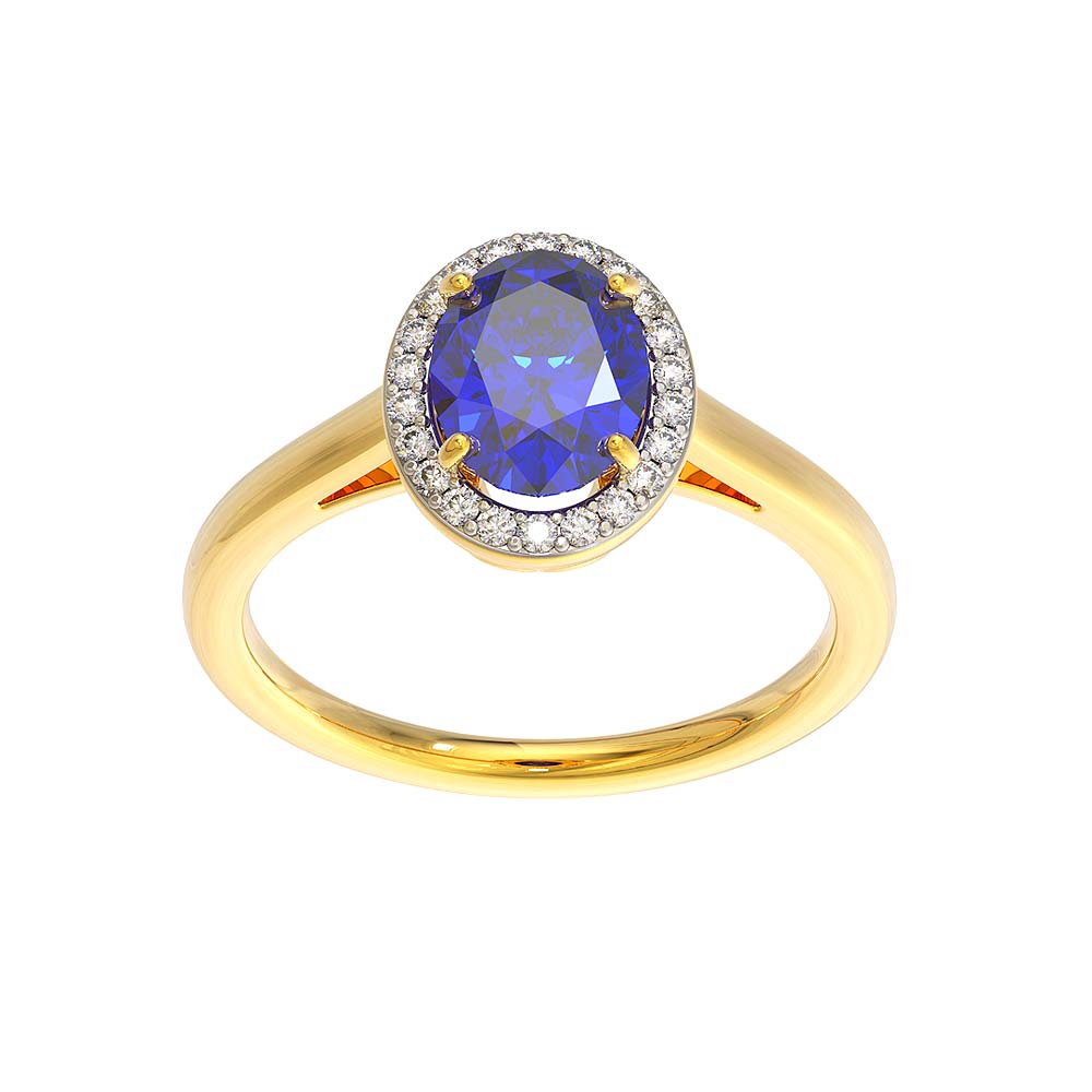 18Kt Diamond Sapphire Blue Ring 148DG9460_1
