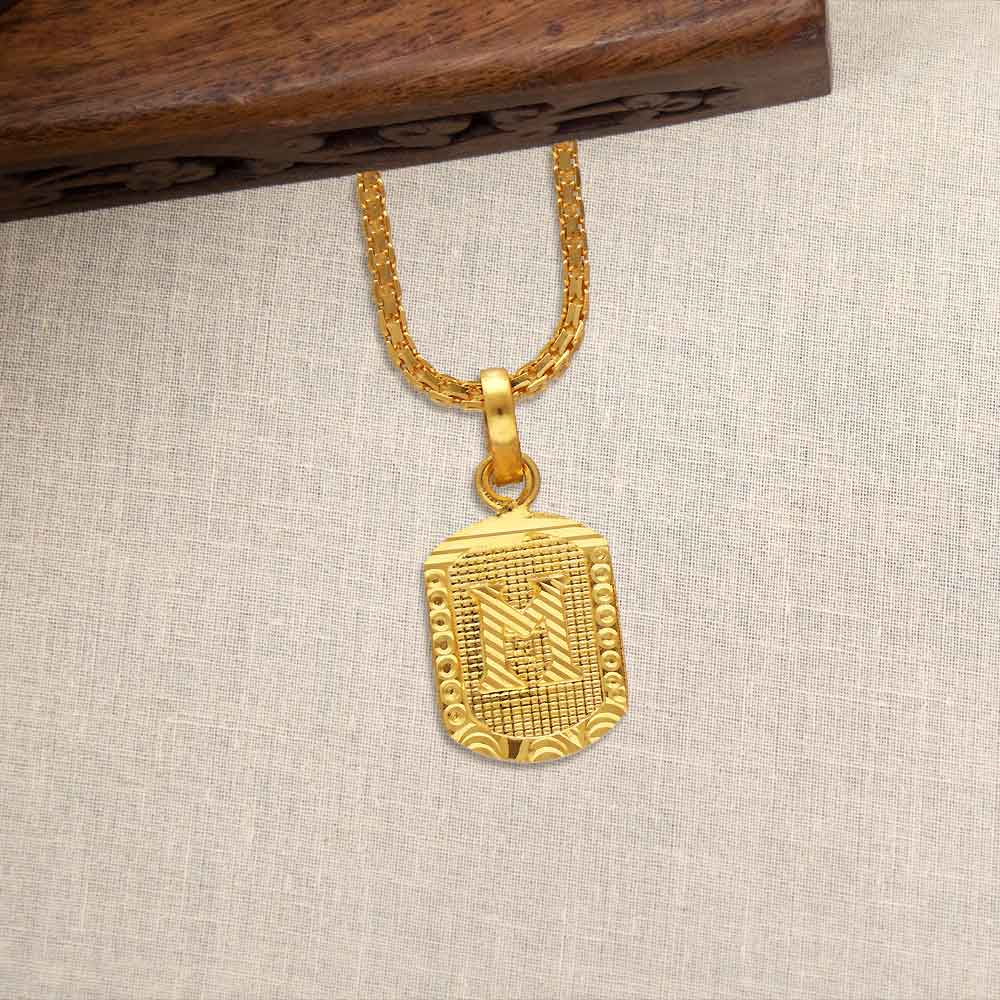 9ct Gold Diamond Initial 'm' Block Pendant | Angus & Coote