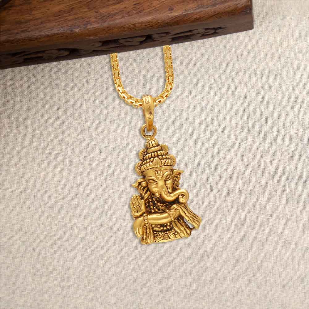 Buy 22Kt Gold Antique Ganapati Idol 127VG4347 Online from Vaibhav Jewellers