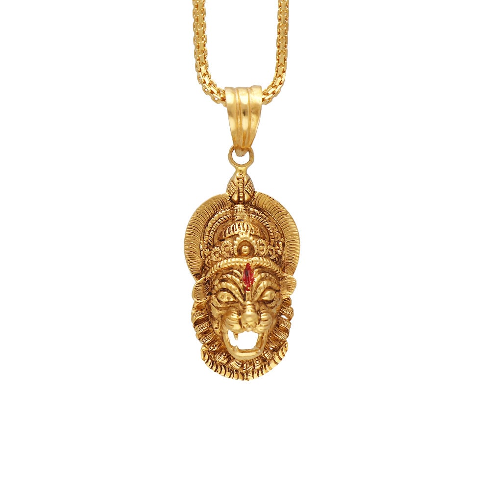 Buy 22Kt Antique Narasimha Swamy Gold Pendant 127VG4444 Online ...