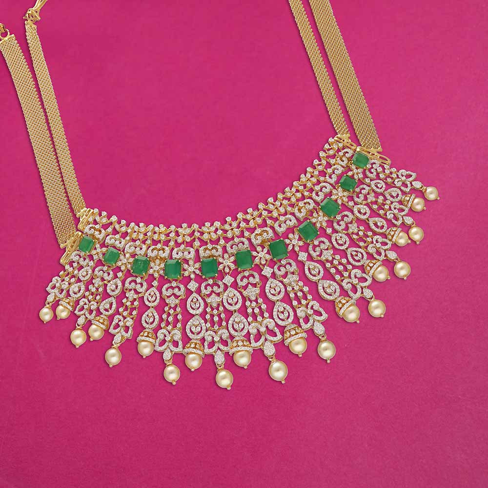 Petite Pear Diamond 14k White Gold Necklace | Alexandra Marks Jewelry