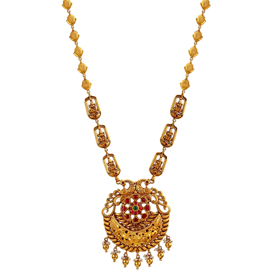 Intricate Peacock Gold Necklace