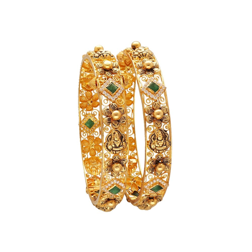 Buy Qala Rajasthani Gold Bangles 22 KT yellow gold (33.5 gm). | Online By  Giriraj Jewellers