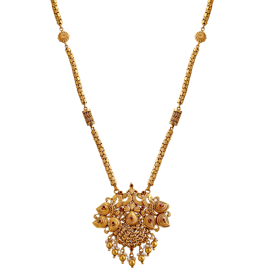 Elegant Peacock Gold Necklace_1