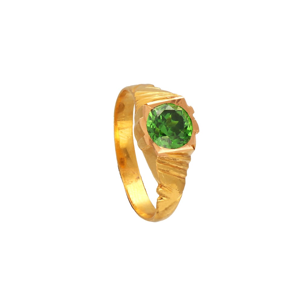Aggregate more than 165 green stone gold ring