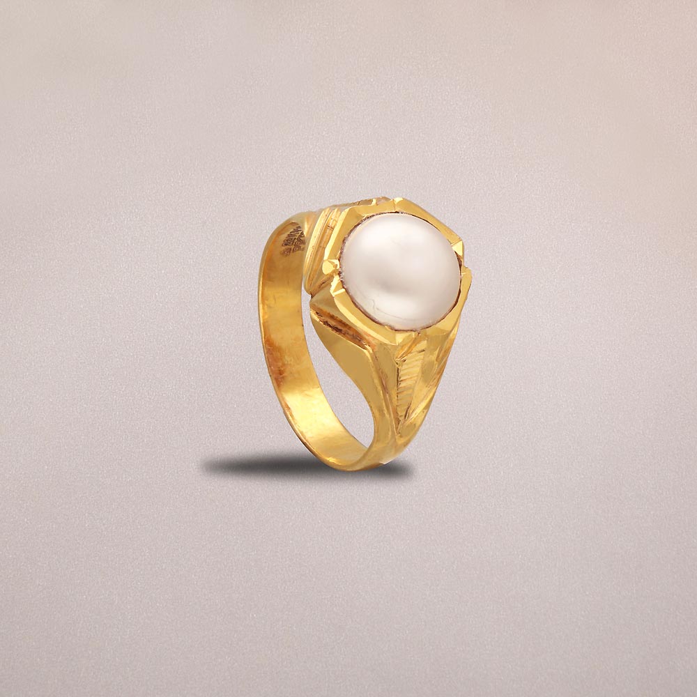 RRVGEM 10.00 Ratti White Pearl Ring Certified Moti Stone Gold Plated Ring  Pearl Stone for Man and Woman with Lab - Certificate : Amazon.in: Fashion