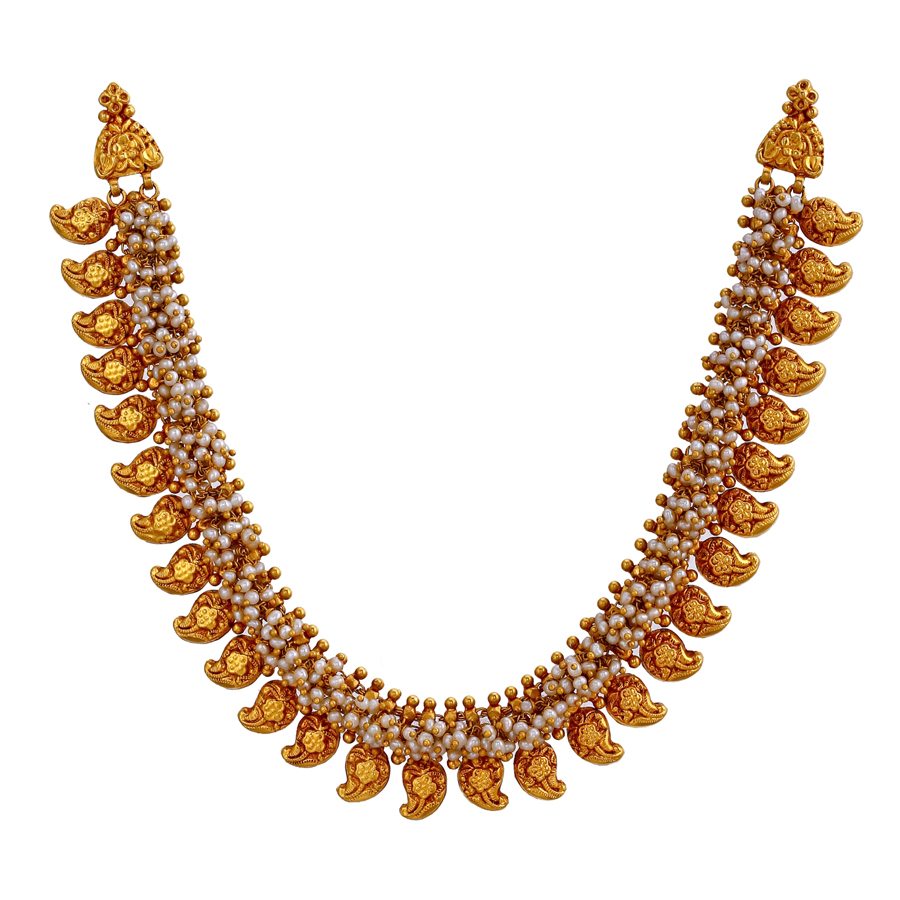 Intricate Pearls and Mango Necklace_1