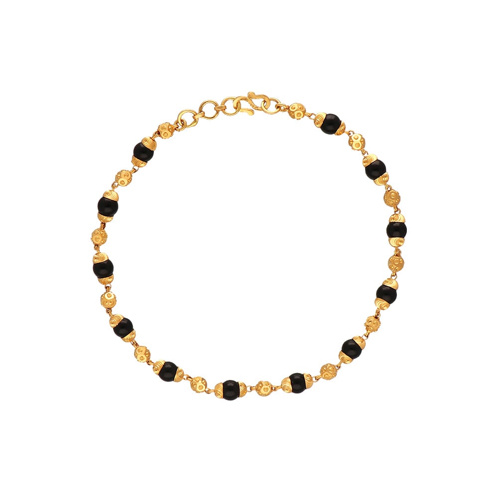 Black stone and Gold Plated Bangle Bracelet – Deara Fashion Accessories
