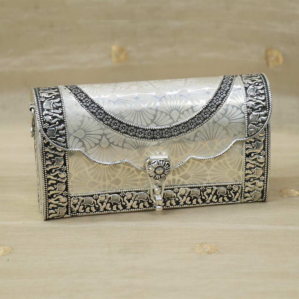 18cm Box Purse Frame Clutch Bag Leaves Peacock Kiss Lock Glue-In With –  VeryCharms