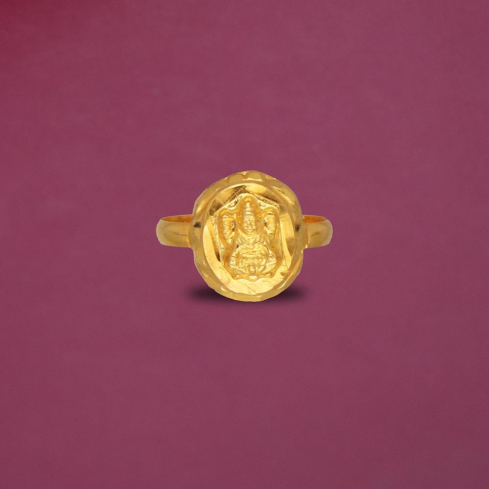 22K Gold 'Lakshmi' Ring For Women - 235-GR7988 in 3.300 Grams