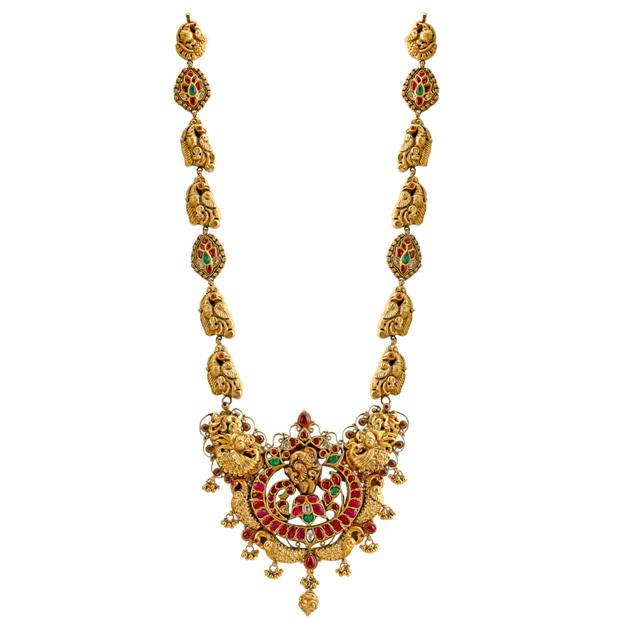Buy Antique Peacock Haram Online from Vaibhav Jewellers