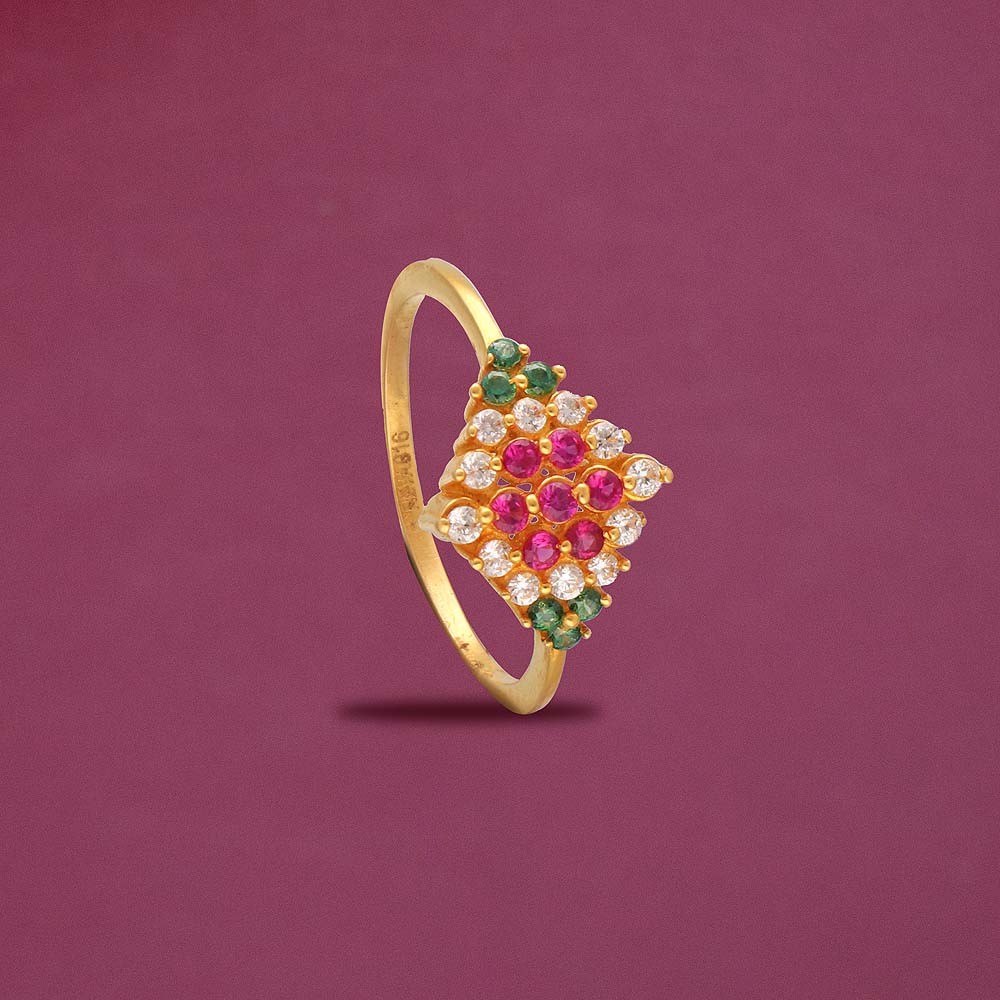 22k Gold Ring Beautiful Multi Stone Studded Ladies Jewelry Select Size  Ring20 | eBay