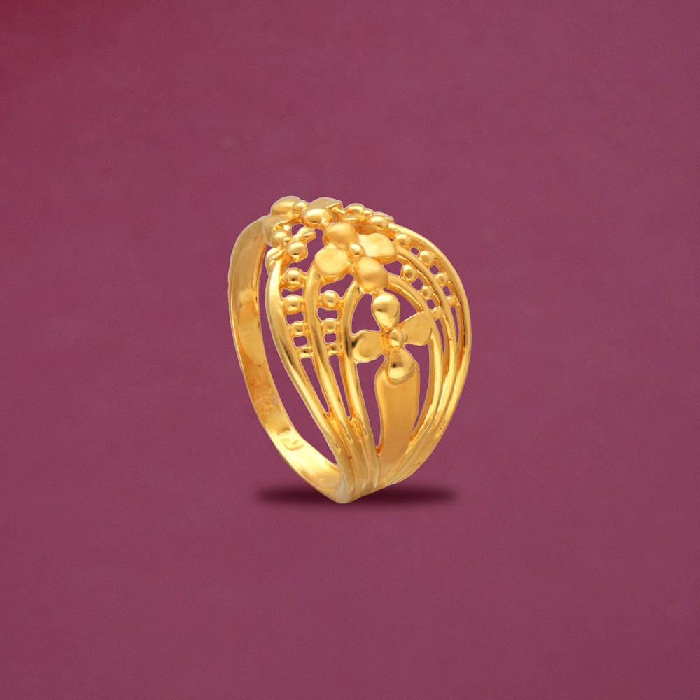 Micro Gold Plated Filigree Design Ladies Finger Ring Online|Kollamsupreme