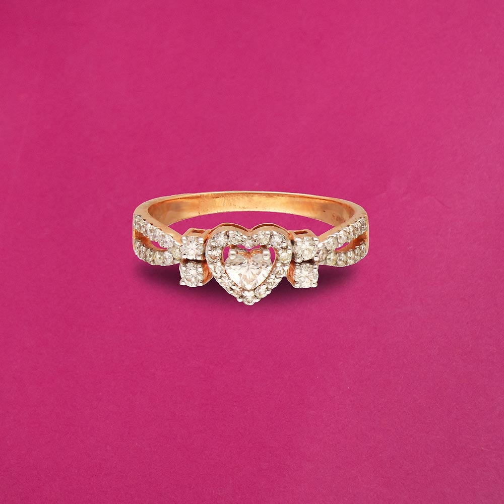 WHITE GOLD ENGAGEMENT RING WITH 1/2 CARAT HEART SHAPED DIAMOND CENTER -  Howard's Jewelry Center