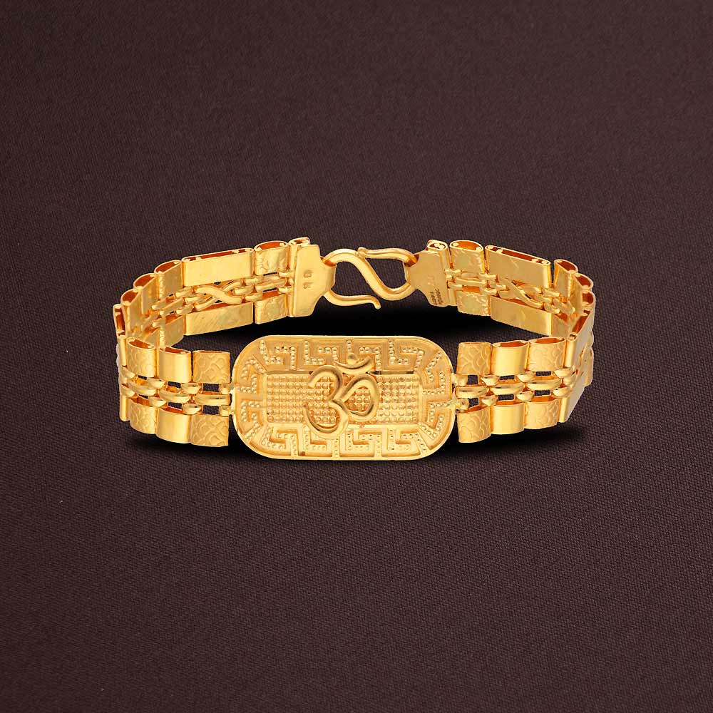 Buy quality 22 carat gold gents om bracelet kada rH-bT206 in Ahmedabad