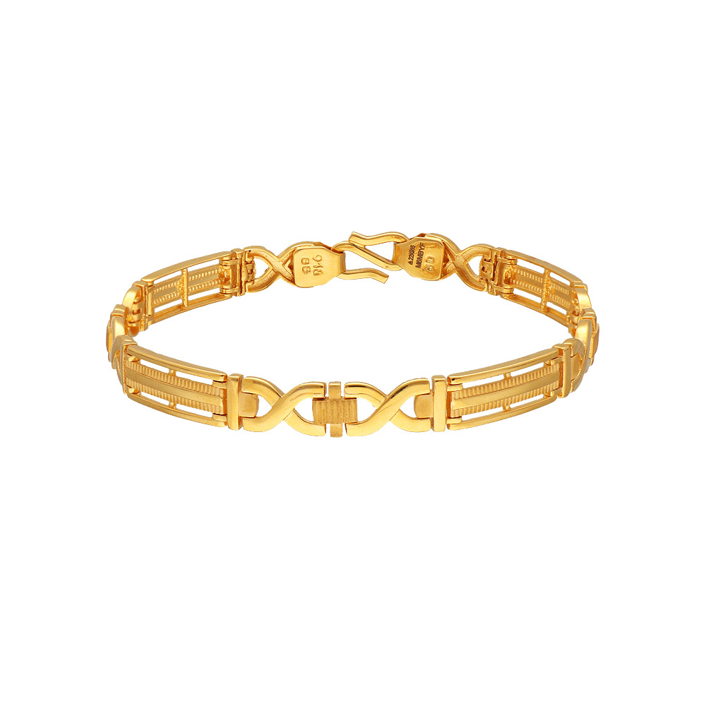 Buy 22kt Yellow Gold Customized Heavy Men's Bracelet, All Sizes Gifting  Bracelet, New Fancy Stylish Bracelet Men's Wedding Gift Jewelry Gbr40  Online in India - Etsy