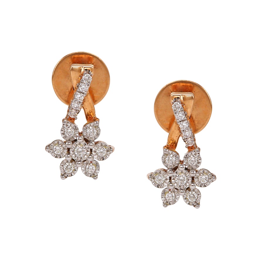 Floret Drop Diamond Earrings_1
