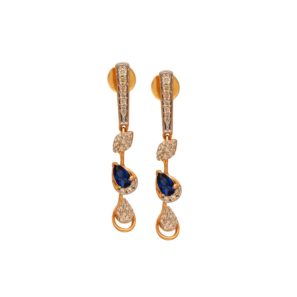 1.81 ctw Oval Yellow Sapphire and Diamond Earrings in 14k yellow gold  (SSE-5103)