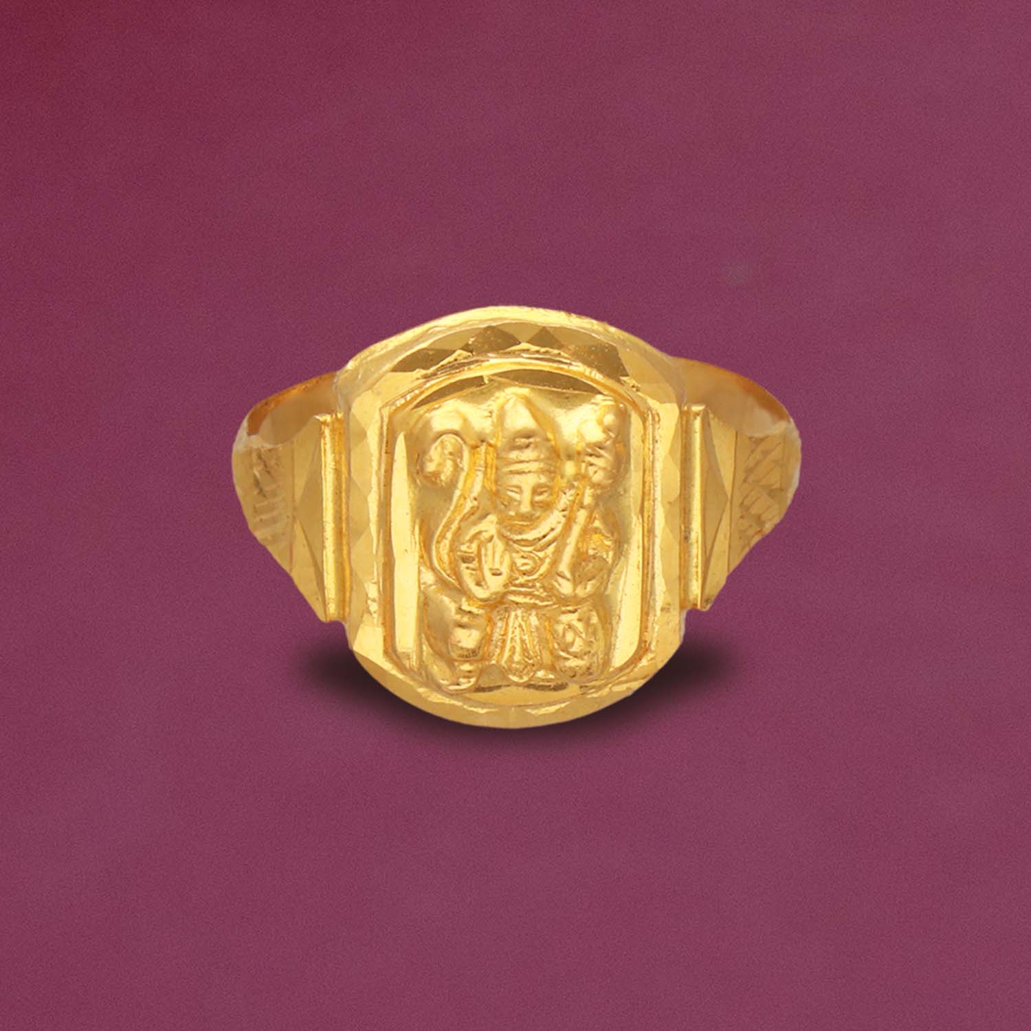 235-GR6590 - 22K Gold 'Hanumanji' Ring with Cz For Men | Mens gold rings,  Gold, 22k gold ring