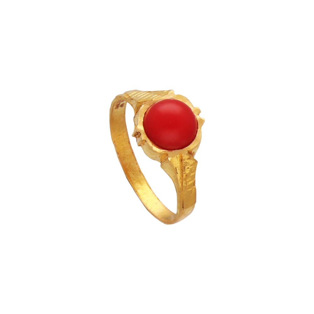 Gold Coral Ring Design - South India Jewels