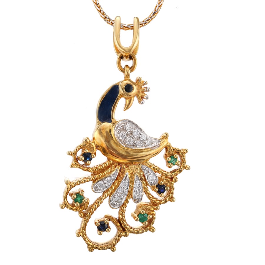 Glorious Peacock Diamond Pendant_1