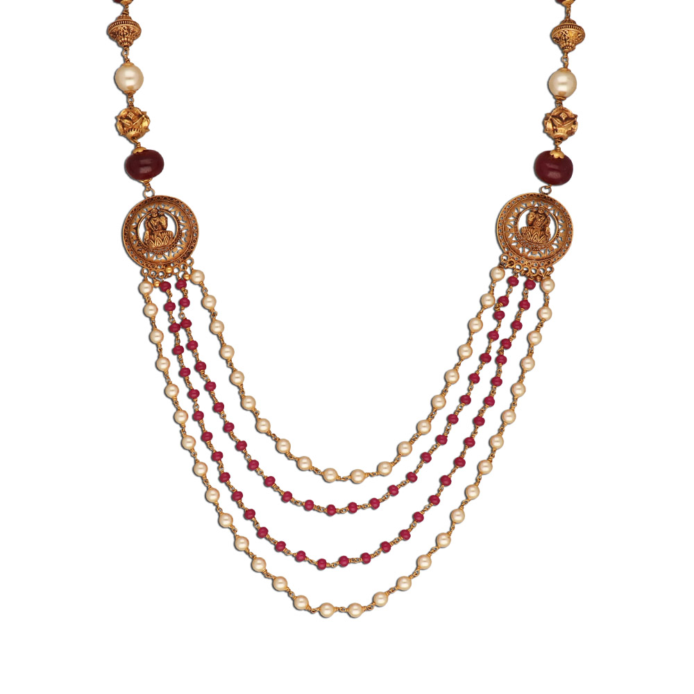 22K Traditional Crystal Antique Gold Pendant Necklace, 25Gram at Rs  100000/piece in Proddatur