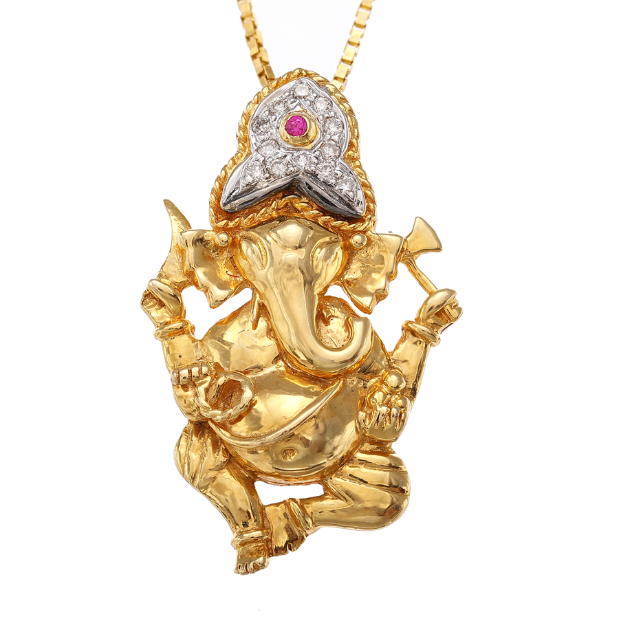 Divine Lord Ganesh Diamond Pendant_1