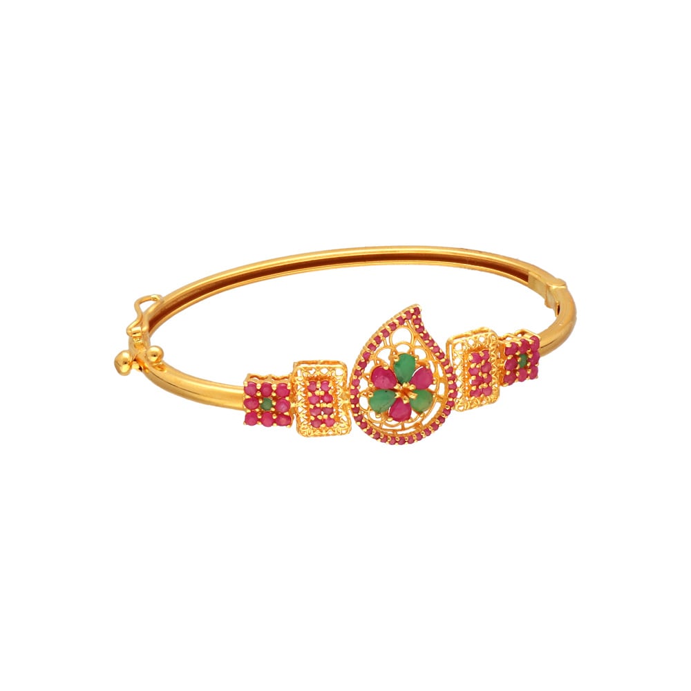 Radiant Floral 22k Gold Bracelet – Andaaz Jewelers