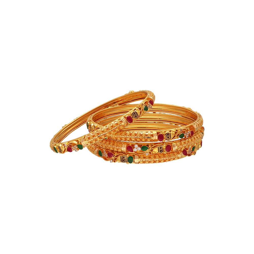 Buy RFJ Kerala Traditional Designer Red Palakka Bangle with Small White  Stone for Women & Girls (2.2) at Amazon.in