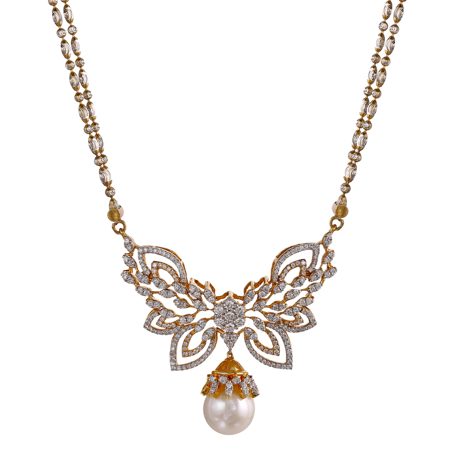 Butterfly Pearl Diamond Mangalsutra