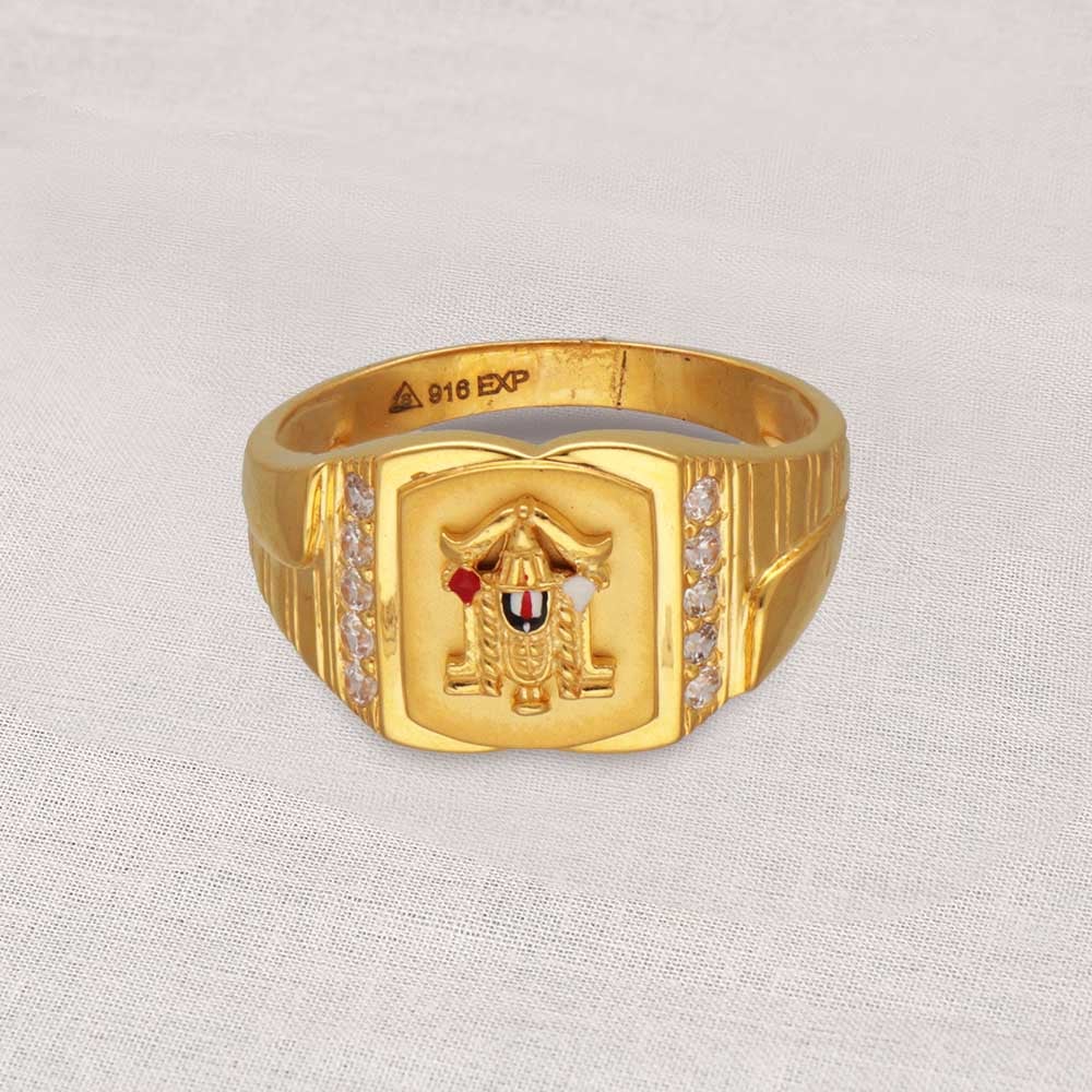22K Gold 'Balaji' Ring For Men - 235-GR6382 in 5.250 Grams