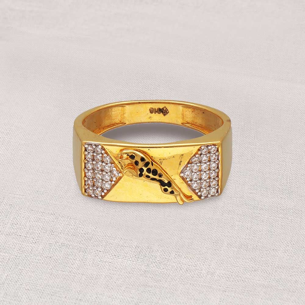 Signet Ring - Men's Modern Gold Signet Ring - JAXXON