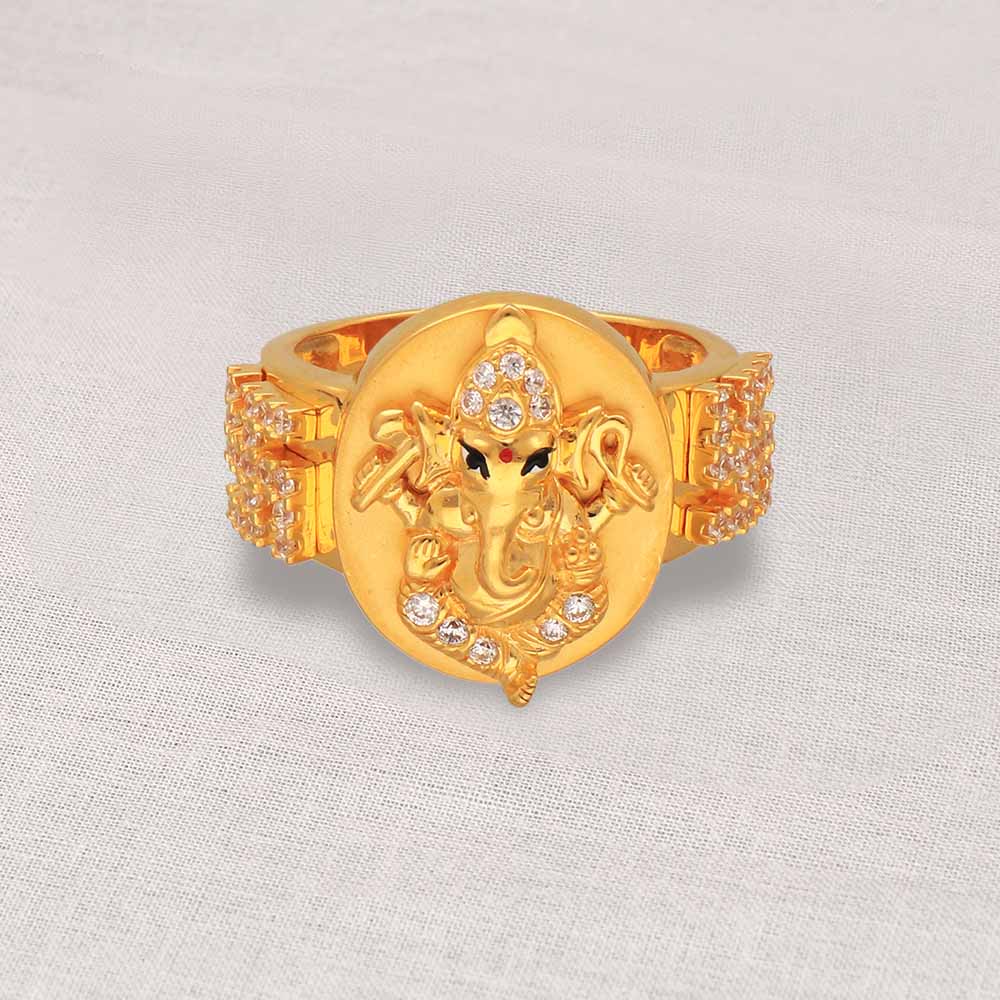 22K Gold Plated Ganesha Filigree Ring – Curio Cottage