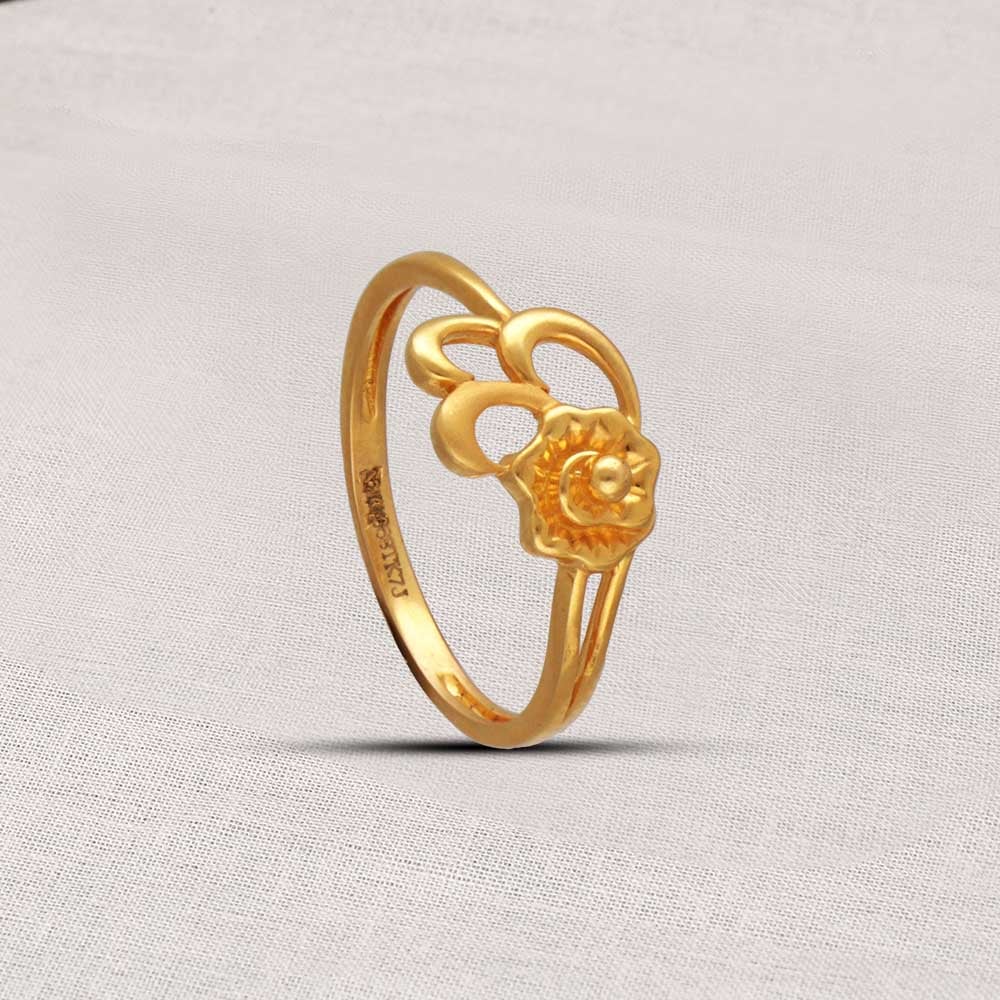 Buy quality 916 Plain Gold Flower Design Ladies Ring in Ahmedabad-baongoctrading.com.vn