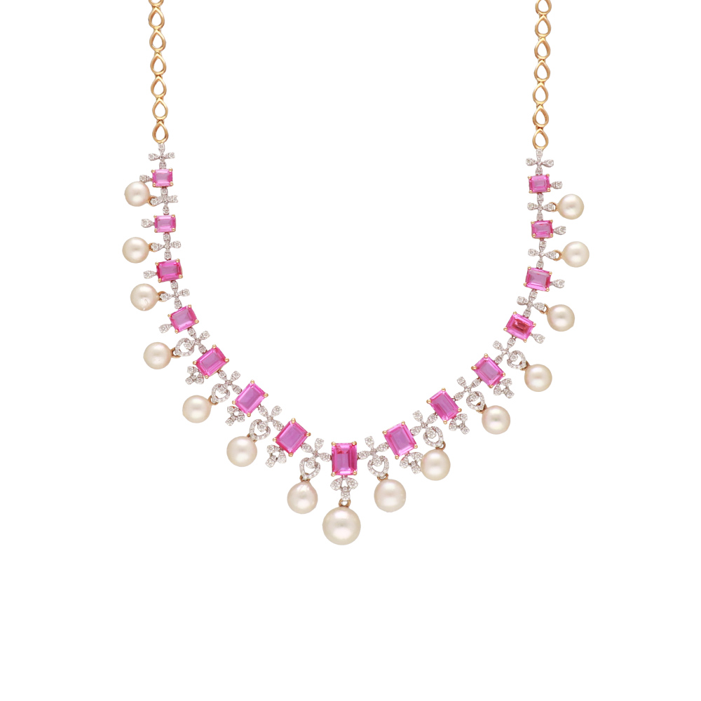 White and Pink Diamond Necklace and Pendant - Moussaieff | Moussaieff