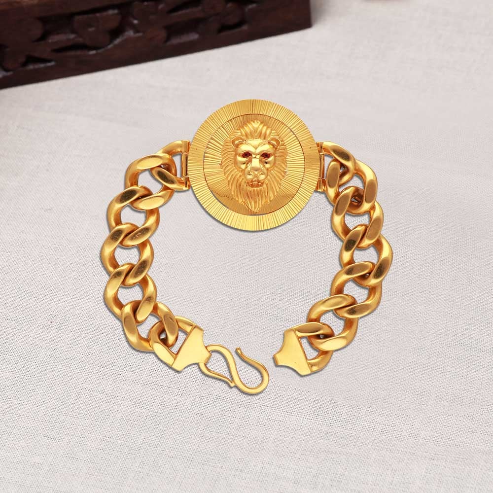 Buy quality 916 Gold Fancy Lion Face Bracelet For Men in Ahmedabad